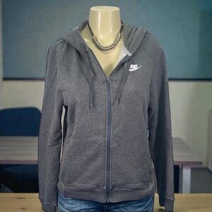 Nike zip hooded sweat jacket Size Medium 🩶